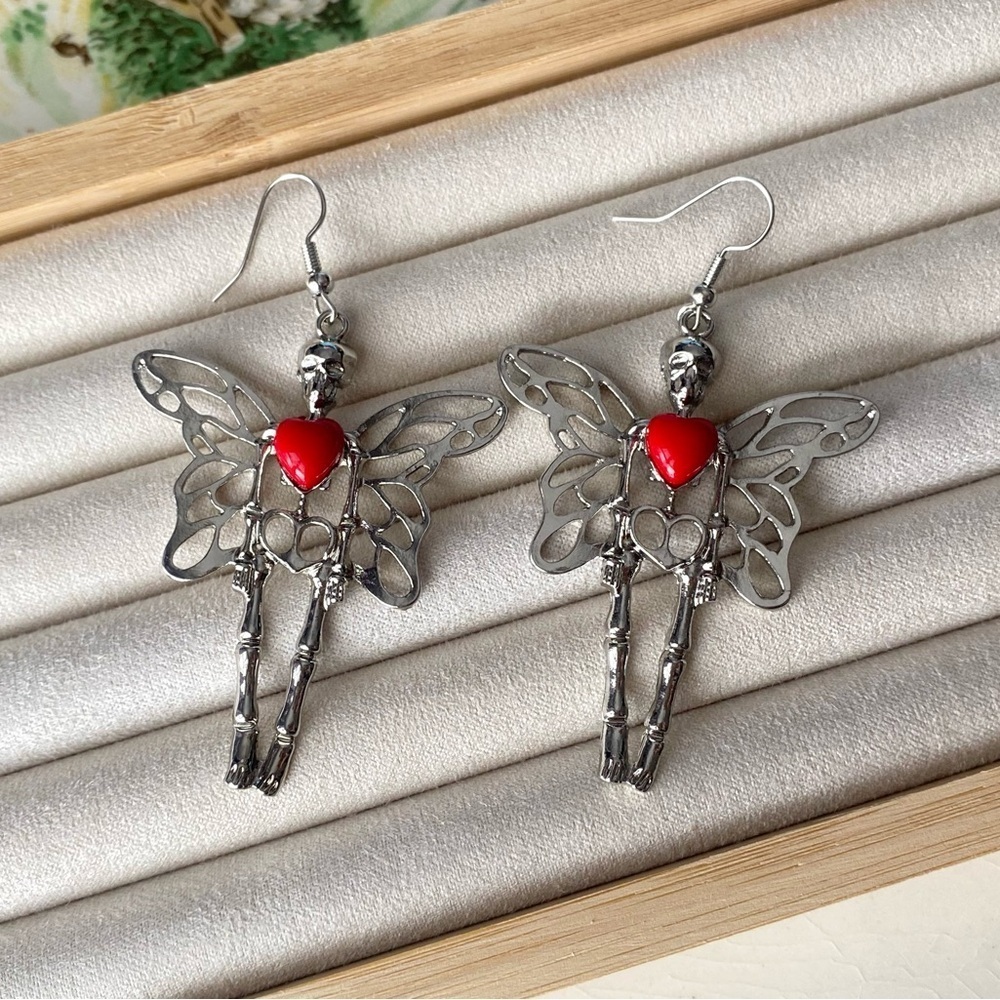 ✨Modcloth Morlina Fairy Skeleton Earrings - Picture 3 of 9